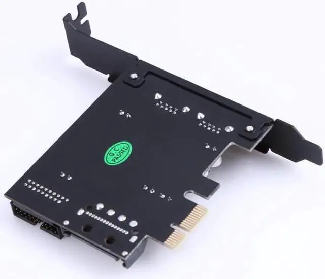 Alt view image 5 of 5 - speed PCI-E to USB 3.0 with 2 USB Ports PCI Express Expansion Card 19-Pin Power Connector support PCIE 1X 4X 8X 16X