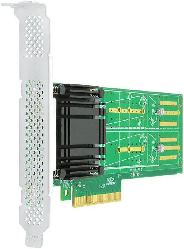Alt view image 4 of 4 - Dual PCIe x8 M.2 NVMe SSD Adapter Card