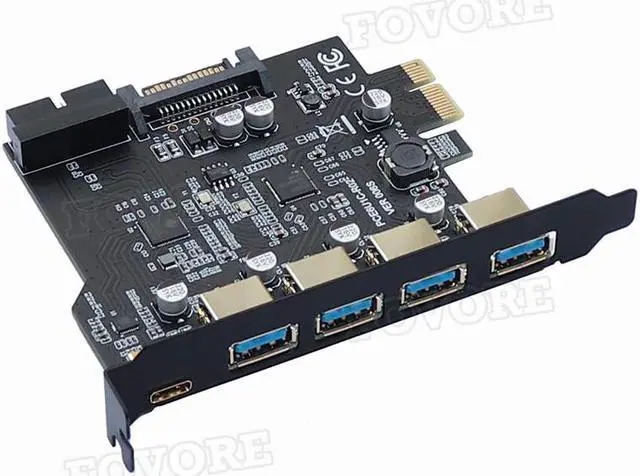 Alt view image 2 of 5 - Express USB 3.0 Expansion Card Adapter -E USB 3.0 HUB Controller with 15Pin Power Supply USB3.1 Type-C E Extender Card