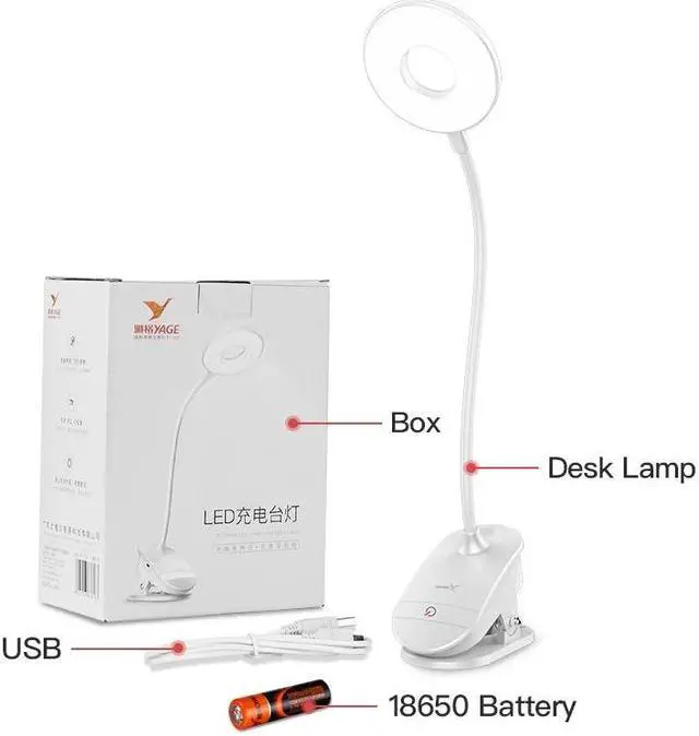 Alt view image 5 of 5 - Wireless Table Lamp Study 3 Light Colors Touch 1200mAh Rechargeable LED Reading Desk Lamp USB Table Light Flexo Lamps Table Dimm
