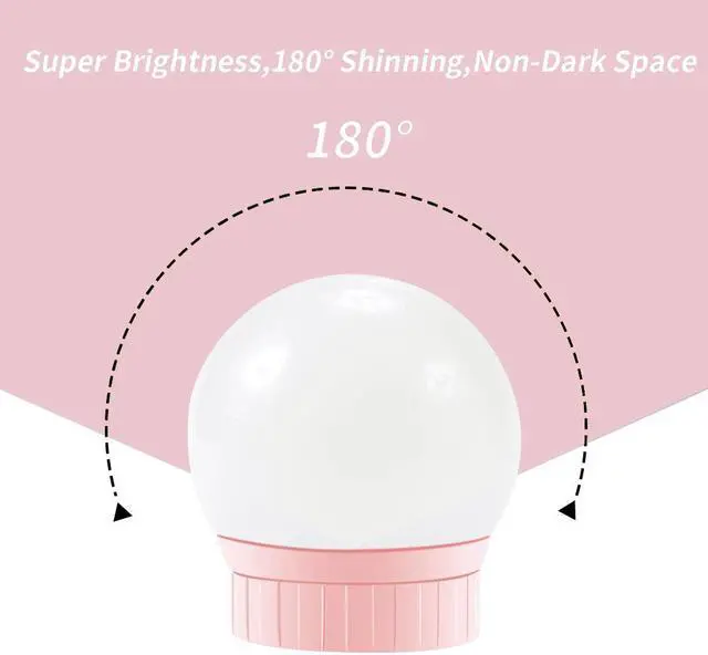 Alt view image 4 of 5 - Mirror Vanity LED USB Light DC12V Lamp Stepless Dimmable LED Dressing Table Lighting 2 6 10 14 Bulbs Hollywood Style Lamp