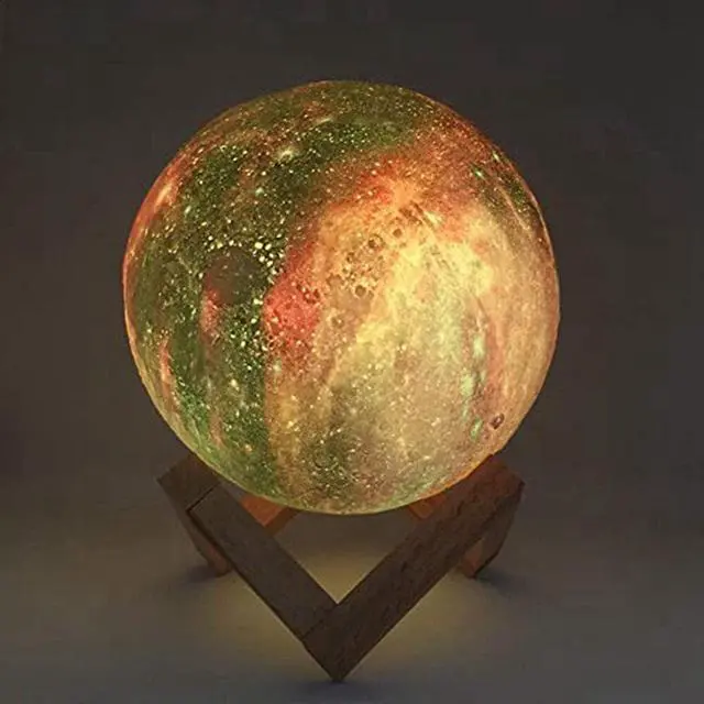 Alt view image 3 of 5 - Galaxy Lamp 16 Colors Bedside Moon Lamp Kids Night Light LED 3D Ball Light USB Rechargeable Gift for Baby Girls Boys Birthday