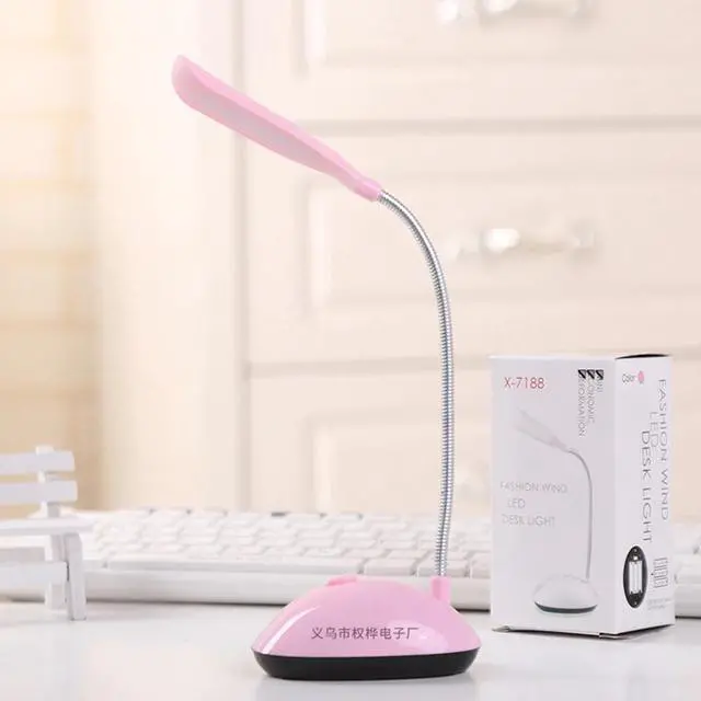 Alt view image 2 of 5 - Portable Table Lamp Battery Powered Student Mini Desk Night Light for Study Reading Olding Button Switch
