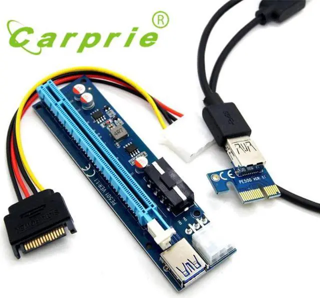 Alt view image 5 of 5 - PCI-E Express 1x To 16x Extender Riser Card Adapter SATA 6Pin Cable_KXL0623