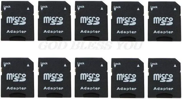 Main image of 10Pcs Micro  TransFlash TF To  SDHC Memory Card Adapter Converter Black Drop Shipping