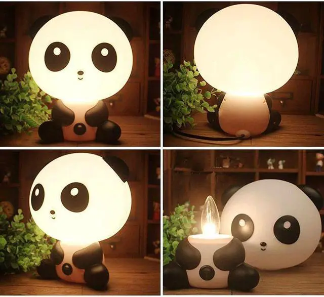 Alt view image 5 of 5 - Night light Cute panda bear table desk lamp LED Children Baby Gifts Sleep lamp For Bedroom bedside indoor decor Lighting