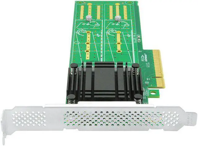 Alt view image 3 of 4 - Dual PCIe x8 M.2 NVMe SSD Adapter Card