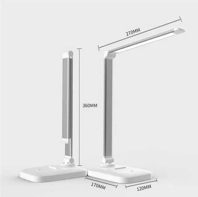 Alt view image 2 of 5 - Touch Switch LED Table Lamp 3 Colors Lighting 7W USB Chargeable Reading Lamp Eye-protect Student LED Desk Lamp