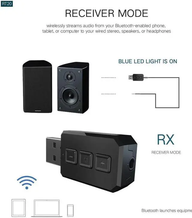 Alt view image 3 of 5 - Bluetooth 5.0 Adapter Dongle Handsfree Bluetooth Receiver Transmitter Mini Audio Adapter For Car TV Computer PC Laptop Music