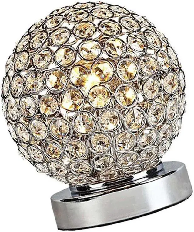Alt view image 5 of 5 - 1pcs Luxury Crystal Table Lamp Home Bedroom Living Room Crystal Table Lamp Hardware Plating Spherical Crystal Table Lamp
