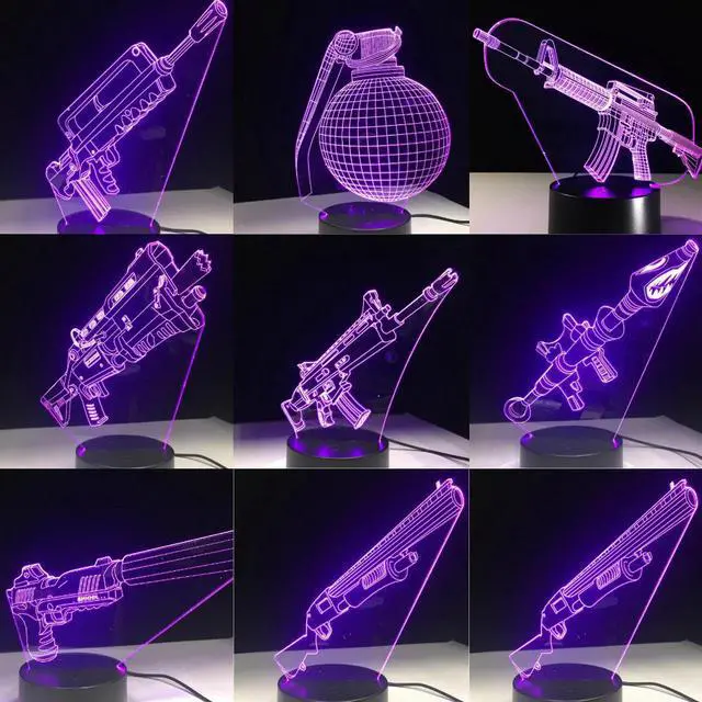 Alt view image 2 of 5 - 3D LED Lamp 7 Colors Touch Switch Table Desk Light Lava Lamp Acrylic Illusion Room Atmosphere Lighting Game Fans Gift All Skins