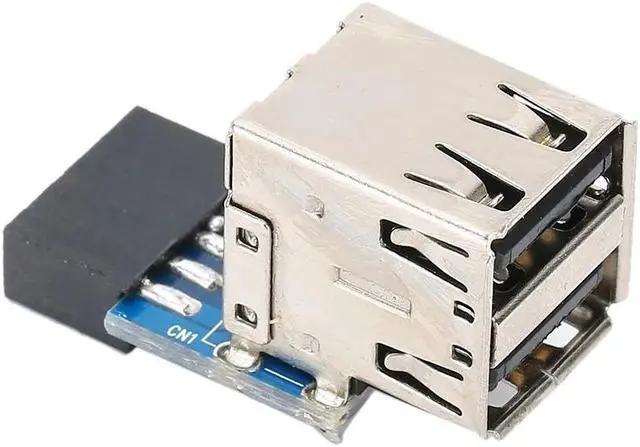 Alt view image 2 of 5 - express add on card 2 Port 9PIN Female to 2 USB 2.0 Female PC Motherboard USB Expansion Adapter Computer Accessories