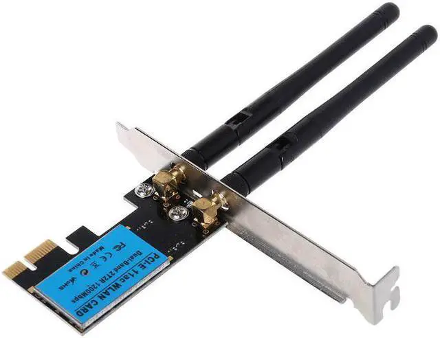 Alt view image 2 of 5 - 1200Mbps Wireless Network Card 2.4GHz/5GHZ Dual Band PCI Express WIFI WLAN Card Adapter with Antennas for PC Computer