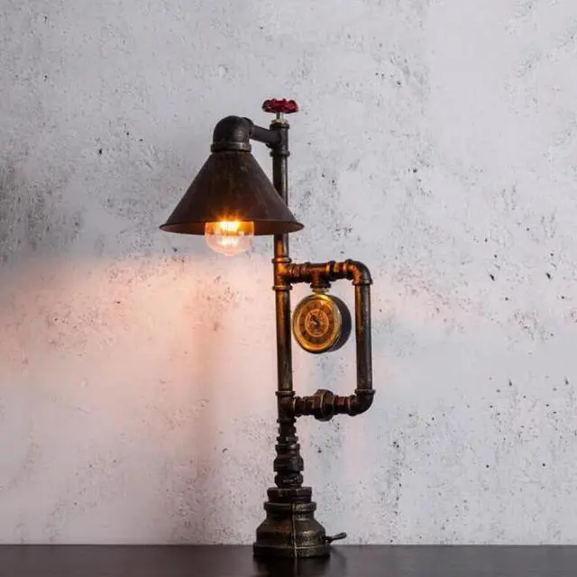 Alt view image 5 of 5 - industry wind desk lamp Bedside bedroom office study lamp restaurant cafe light living room E27 steam punk table light