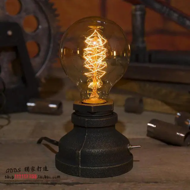 Alt view image 2 of 5 - Desk Lamp Table Light Dimming Night Light Edison Bulb American Country Style For Bar Cafe Industrial Table Lamp Luminaria