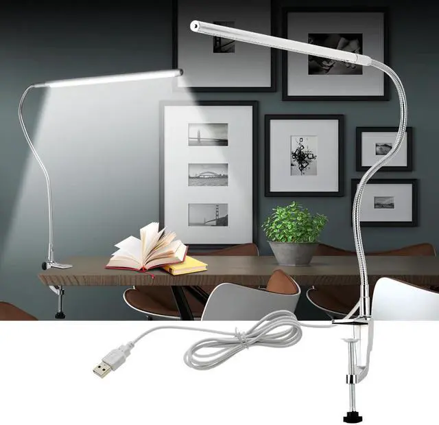 Alt view image 2 of 5 - Arm Table Lamp 48 LEDs Clip Mounted Office LED Desk Lamp USB Flexible Gooseneck Eye-protection Reading Lamps for Work Study
