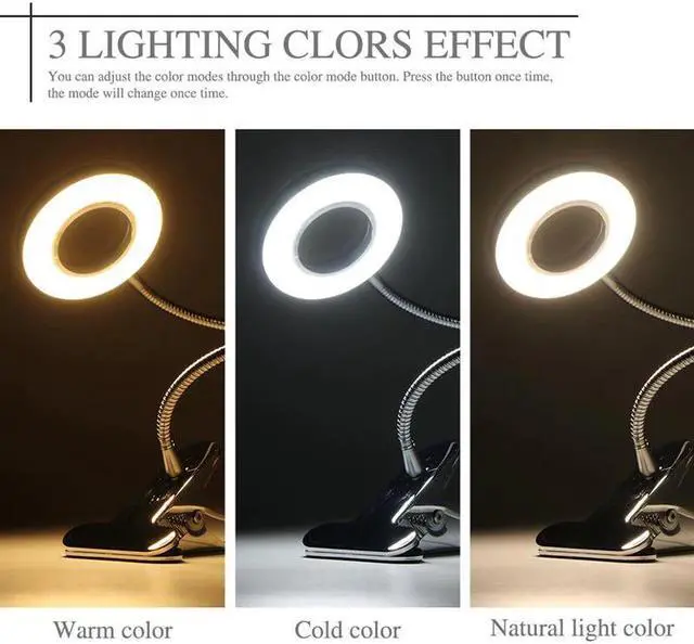 Alt view image 2 of 5 - Table Lamp LED Table Lamp Tattoo Light Portable Permanent Eyebrow Manicure Light USB Beauty Tools For Nail Makeup Bed Use