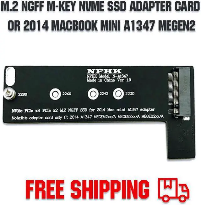 Main image of M key NVMe M2 SSD to For Apply Mac Mini 2014 A1347 MEGEN2 MEGEM2 MEGEQ2 adapter PCI express NGFF 760P 600P riser card