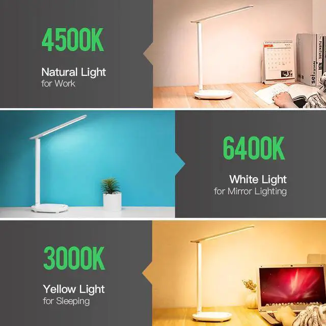 Alt view image 4 of 5 - Dimmable Desk Reading Light Foldable Rotatable Touch Switch LED Table Lamp USB Charger RechargeableBattery Night Lamp