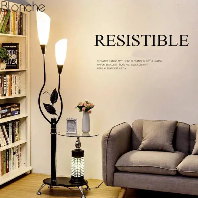 Alt view image 2 of 5 - Floor Lamp Nordic LED Tea Table Lights Standing Light for Living Room Bedroom Fixtures Creative Bedside Lamp Home Decor