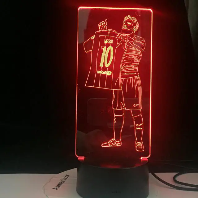 Alt view image 6 of 7 - Football Star 10 Figure Led Night Light for Home Room Decoration Nightlight Something about Football Gift Table 3d Lamp
