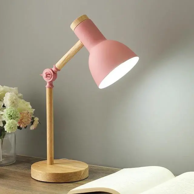 Alt view image 3 of 5 - Nordic Table Lamp Modern Bedroom Bedside Lamp Kids Children Office Reading Study Lamp Adjustable Ins Industrial Desk Lamp E27 EU