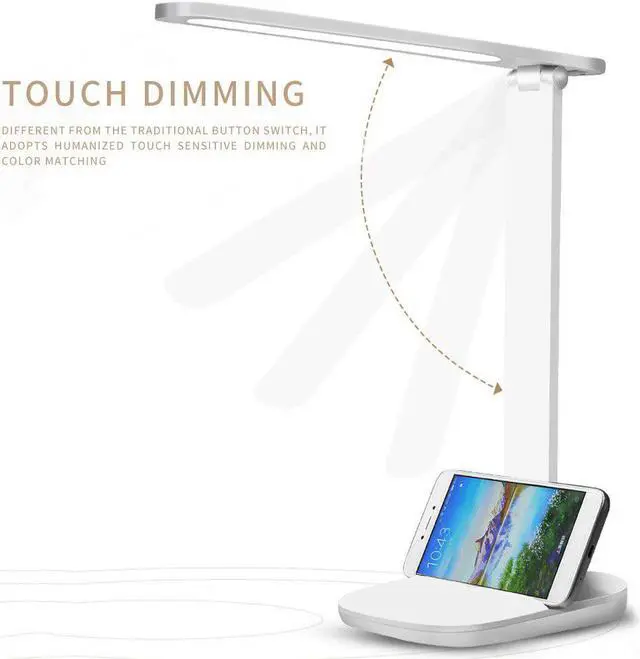 Alt view image 5 of 5 - Rechargeable Desk Light 3 Mode Dimmable Folding Touch Reading Table Lamp  USB Charging Stepless Dimmable Desk Lamp