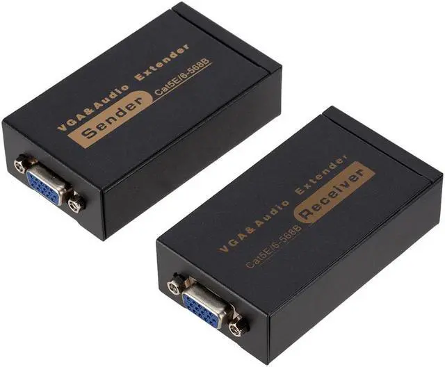 Main image of 100M 328ft VGA Video Audio Extender Over Single RJ45 CAT5e/6 1080P Network Extension adpater Lightning protection