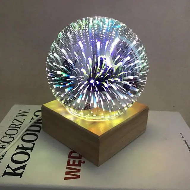 Alt view image 2 of 5 - firework deco de noel bedroom lamp 3d Night light lampara led escritorio glass stained planetarium usb led star woo