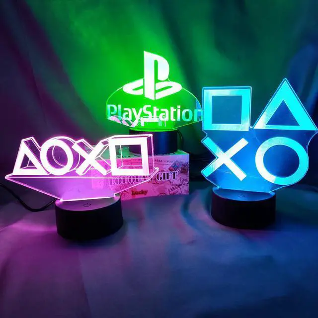 Alt view image 7 of 7 - Room Desk Setup Lighting Decor LED Night Lamp on the table Game Console Icon Logo Sensor Light Gift for Kids Bedside