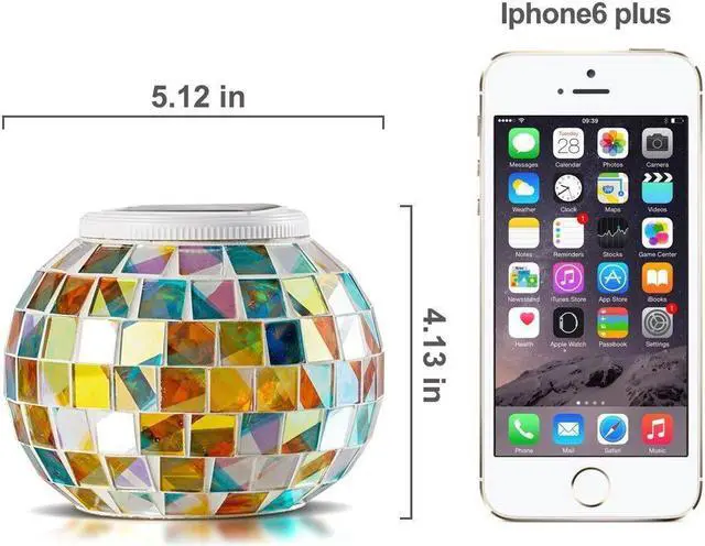 Alt view image 4 of 5 - Powered Mosaic Glass Ball Garden Lights, Color Changing Table Lamps, Outdoor Lights for Parties Decorations