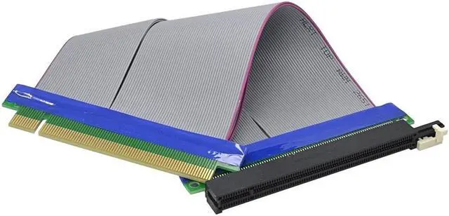 Alt view image 2 of 5 - PCI-E 16X to 16X Riser Card PCIe X16 Extender Flexible Ribbon Extension Cable Adapter for Mining Machine