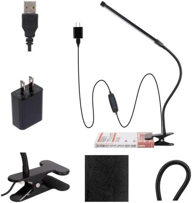 Alt view image 2 of 5 - USB clip desk lamp 80 LED10 gears adjustable 3-color switch installation type office reading eye protection desk lamp