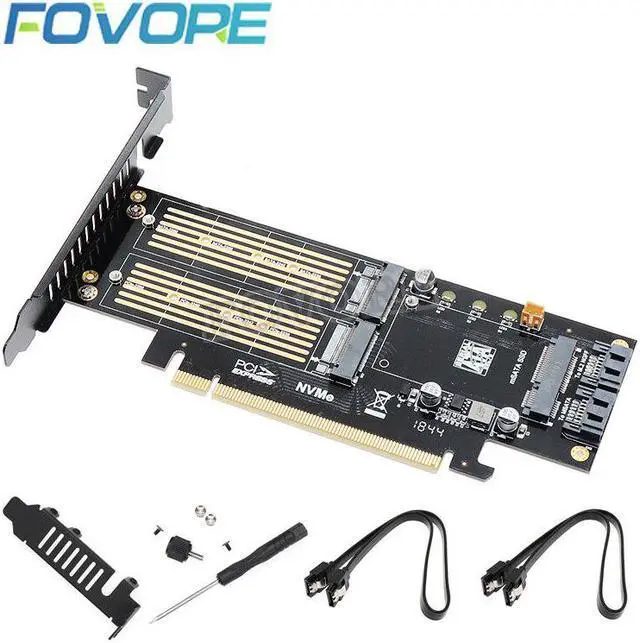 Main image of to m2 adapter M.2 NVMe AHCI NGFF B M key mSATA 3 in 1 SSD adaper PCI express X16 to m.2 converter card