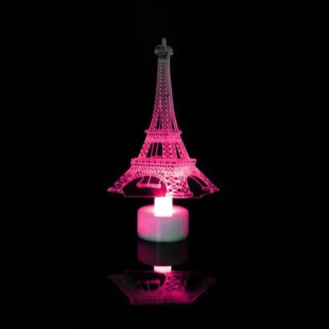 Alt view image 4 of 5 - 3D LED Night Light for Kids Children Home Room Decor  Flash Table Lamp Eiffel Tower Santa Claus Christmas Decoration