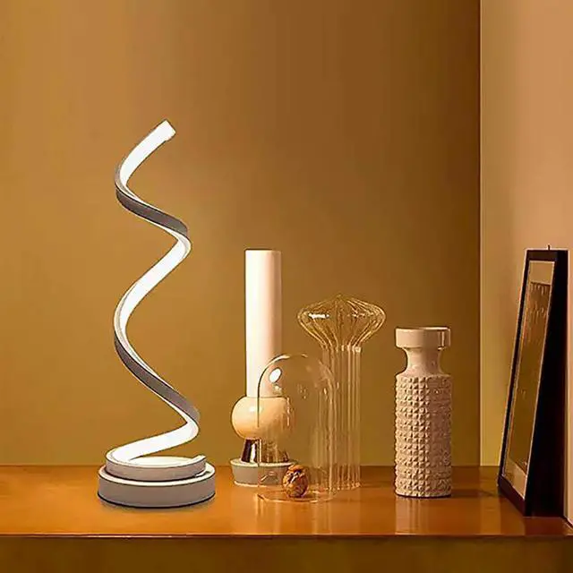 Alt view image 2 of 5 - Spiral Table Lamp Modern Curved Desk Bedside Lamp Dimmable White/Warm White/Nature White Light For Living Room Bedroom