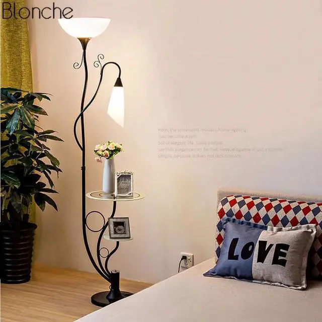 Alt view image 5 of 5 - Floor Lamp Nordic LED Tea Table Lights Standing Light for Living Room Bedroom Fixtures Creative Bedside Lamp Home Decor