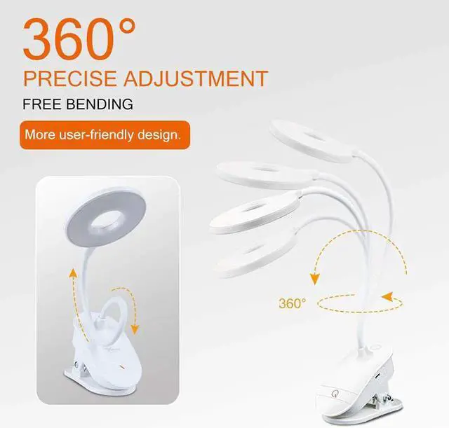 Main image of Desk Lamp Clip Wireless Table Light Touch Study Lamps Magnifier Gooseneck Desktop Foldable Table Light USB Rechargeable Hot