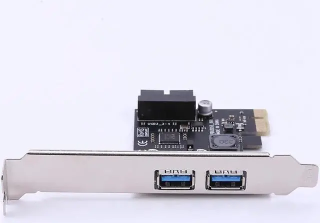Alt view image 4 of 5 - 2 Port USB 3.0 PCI-e x1 Expansion Card PCI Express Adapter for Desktop