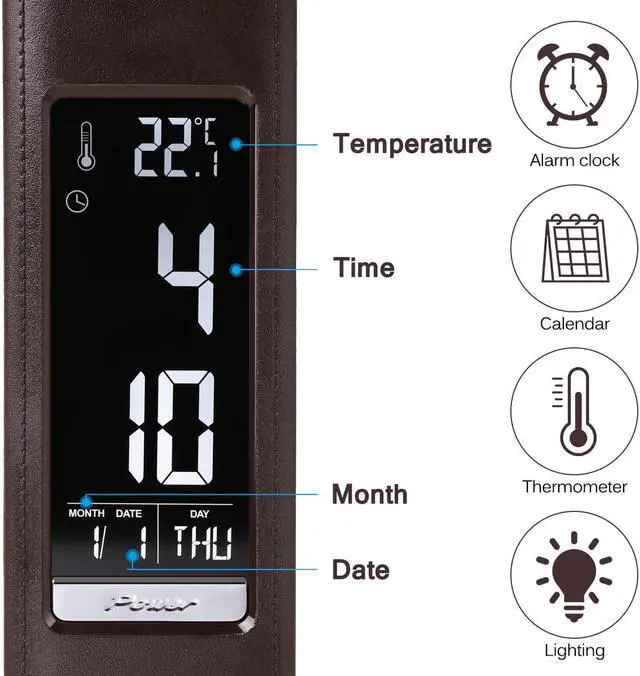 Alt view image 5 of 5 - LED Desk Lamp Eye Protection Touch Dimmable Reading Lamp With Calendar Temperature Alarm Clock For Office Bedroom Dorm