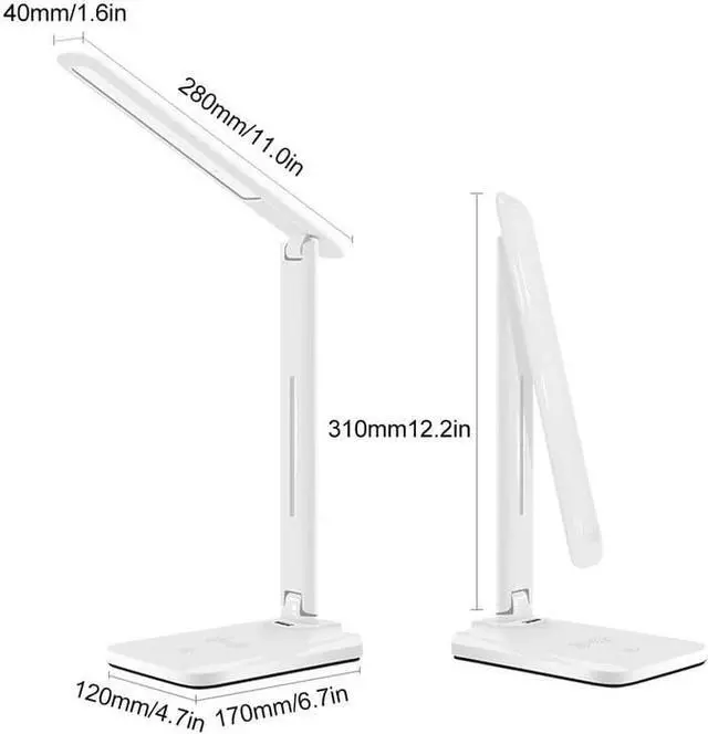 Alt view image 4 of 5 - Table Lamp Dimming Desk Lamp With QI Wireless Charger USB Output Port Adjustable Light Flexible Modern Office Table Light