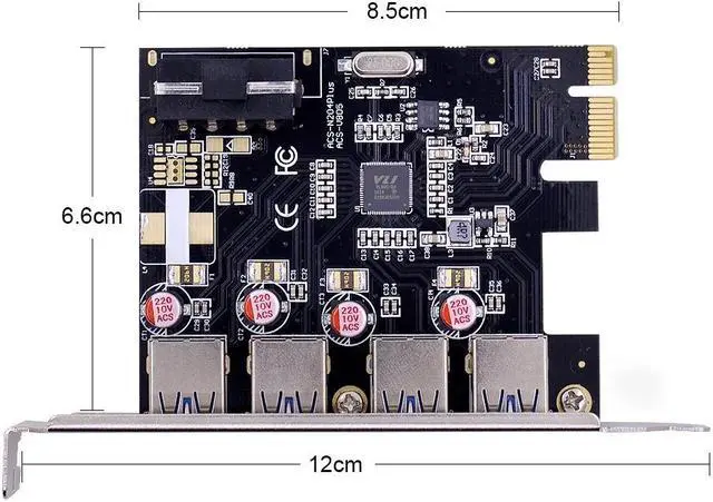 Alt view image 2 of 5 - 4 port USB 3.0 PCI-e Expansion Card PCI express PCIe USB 3.0 hub adapter 4-port USB3.0 controller USB 3 0 PCI e PCIe express 1x