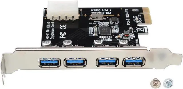 Alt view image 3 of 6 - For Desktop 1 Set Professional 4 Port PCI-E To USB 3.0 HUB PCI Express Expansion Card Adapter 5 Gbps Speed Pohiks