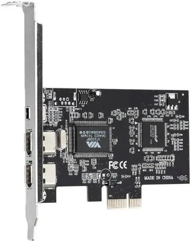 Main image of 3 Ports 1394A Expansion Card PCI-E 1X to IEEE 1394 DV Video Adapter 1x 4Pin 2x 6Pin Controller for Desktop PC