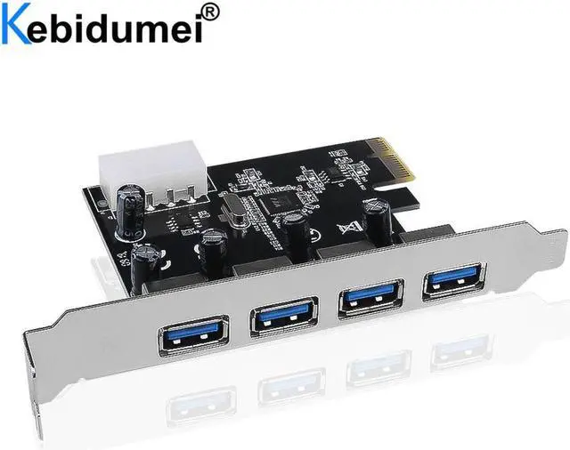 Main image of 4 Port PCI-E To USB 3.0 HUB PCI Express Expansion Card Adapter 5 Gbps Speed USB 3 0 PCI E PCIe Express 1x For Desktop