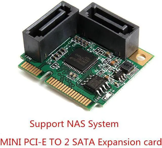 Alt view image 2 of 4 - Mini PCI-Express to 2 Ports SATA 3.0 Single Chip Expansion Adapter Card Mini PCIe to dual SATA add on card