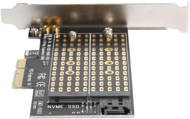 Alt view image 3 of 5 - M.2 NVME Add On Card PCIE to M2/M.2 Adapter SATA NGFF PCIe NVMe M Key B Key M+B Key SSD to PCI-E 3.0 X4 Expansion Card