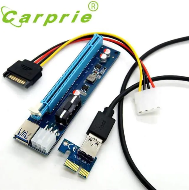 Alt view image 4 of 5 - PCI-E Express 1x To 16x Extender Riser Card Adapter SATA 6Pin Cable_KXL0623