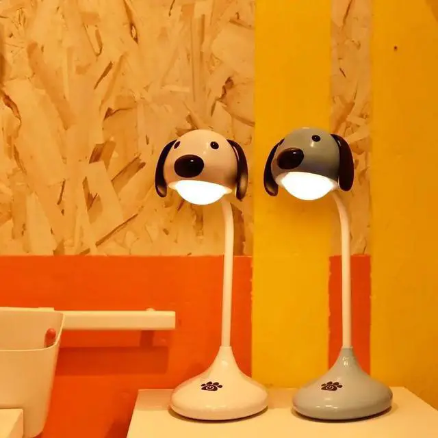 Main image of Touch On/off Switch Desk Lamp Rechargeable Cute Cartoon Dog Lamp Eye Protection Student Study Reading Dimmer  Table Lamps