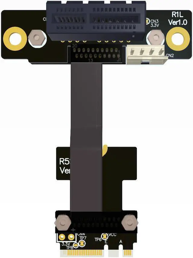 Alt view image 2 of 5 - WiFi A E Key A+E To PCI-e 4x x4 Riser Extender Adapter Card Ribbon Gen3.0 Cable AE Key A E For PCIE 3.0 x1 speed M2 Card